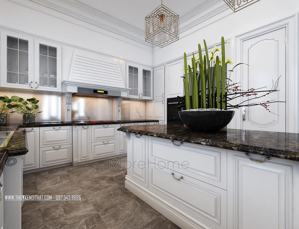 Thiết kế phòng bếp biệt thự Vinhome RiverSide